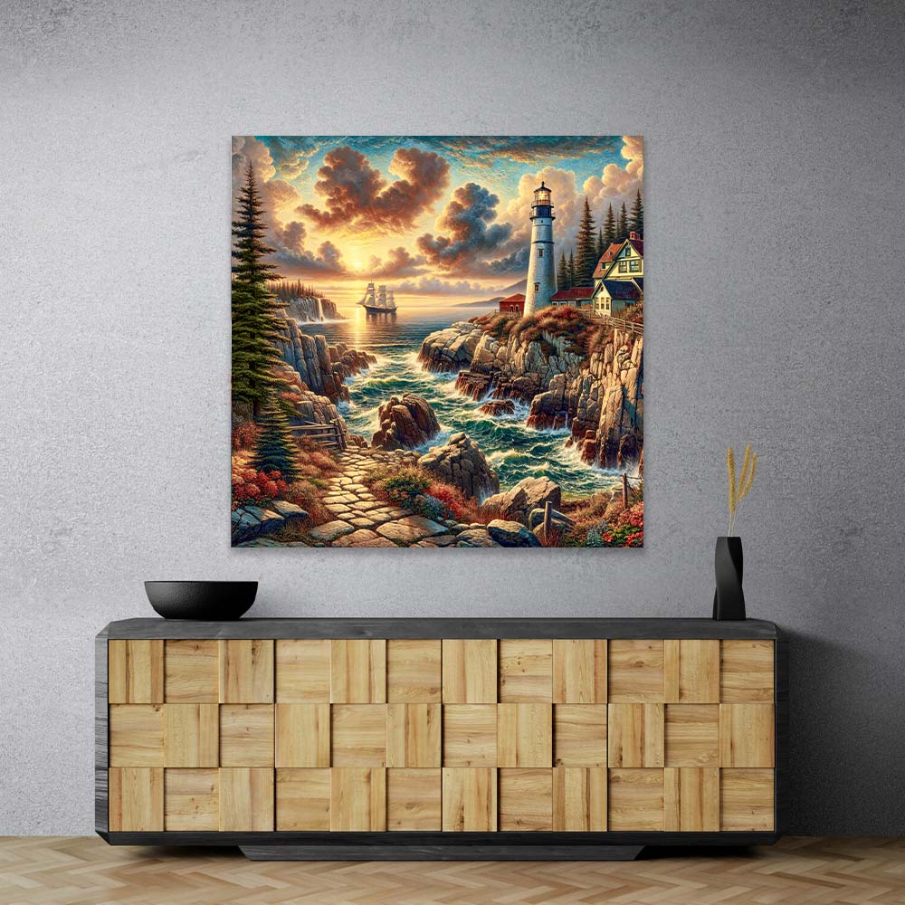 5D Diamond Painting – Leuchtfeuer von Arlora, Unique-Diamond