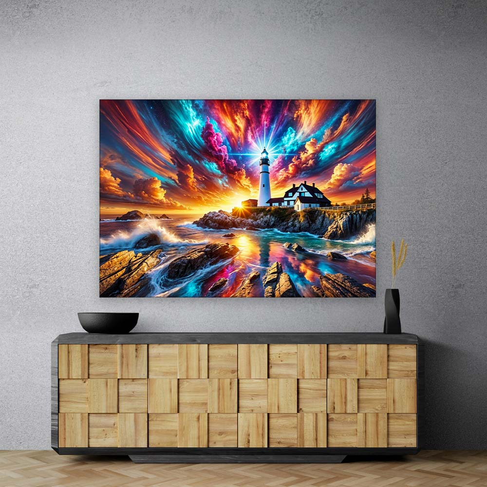 5D Diamond Painting – Leuchtturm der Farbenpracht, Unique-Diamond