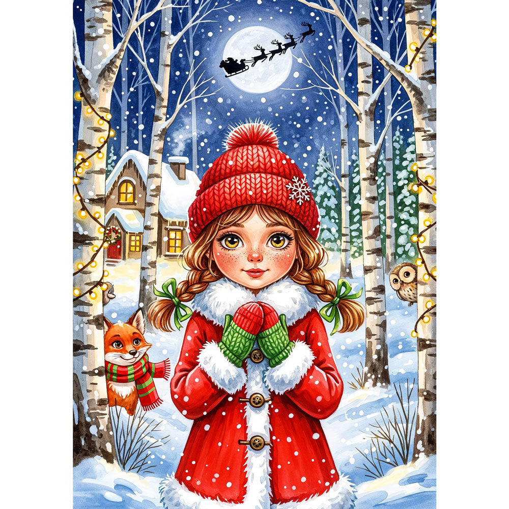 5D Diamond Painting – Lina im Winterwunderland