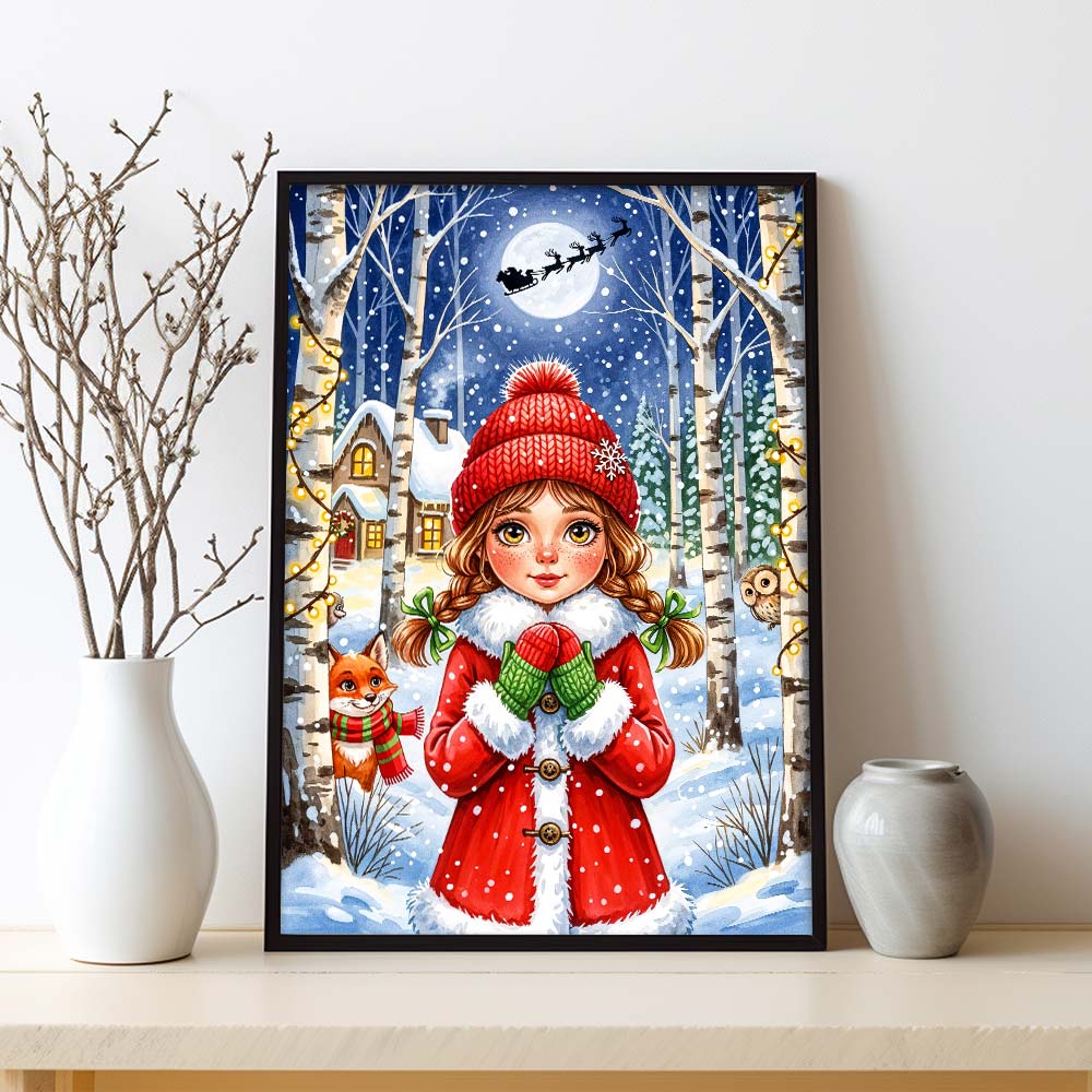 5D Diamond Painting – Lina im Winterwunderland