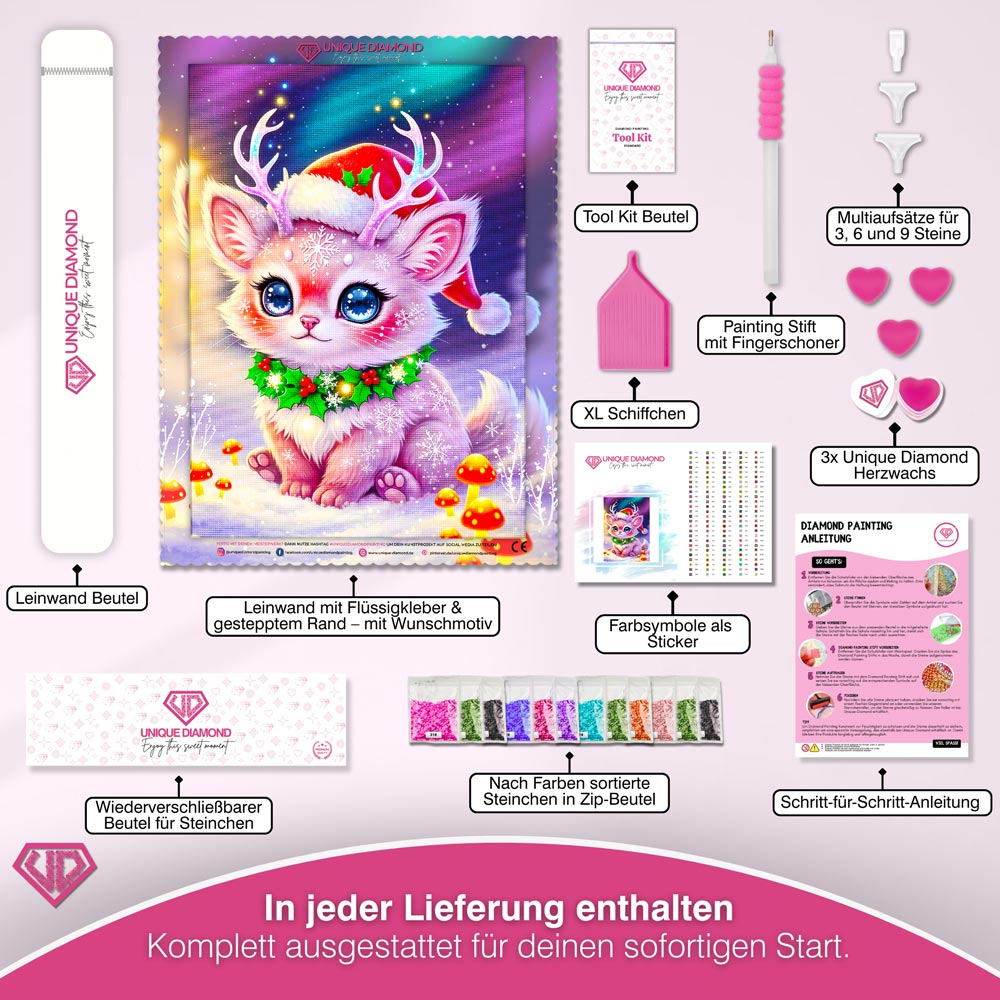 5D Diamond Painting – Liora im Weihnachtswald Unique-Diamond