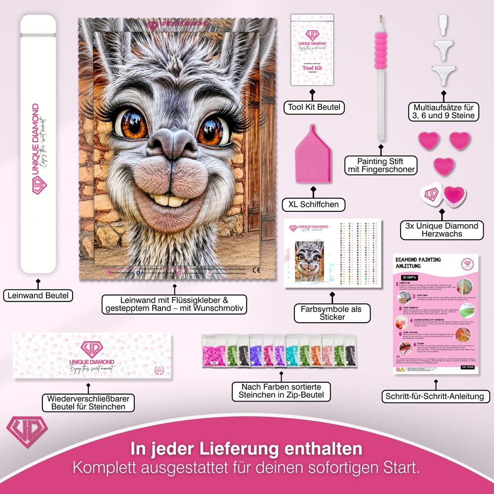 5D Diamond Painting – Lotti das freche Lama