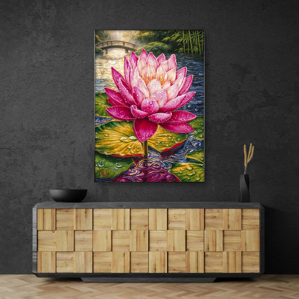 5D Diamond Painting – Lotuszauber im Morgenlicht, Unique-Diamond