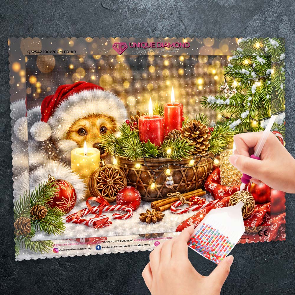 5D Diamond Painting – Lumi – Weihnachtszauber im Kerzenlicht Unique-Diamond