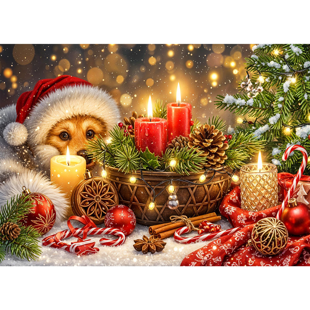 5D Diamond Painting – Lumi – Weihnachtszauber im Kerzenlicht Unique-Diamond