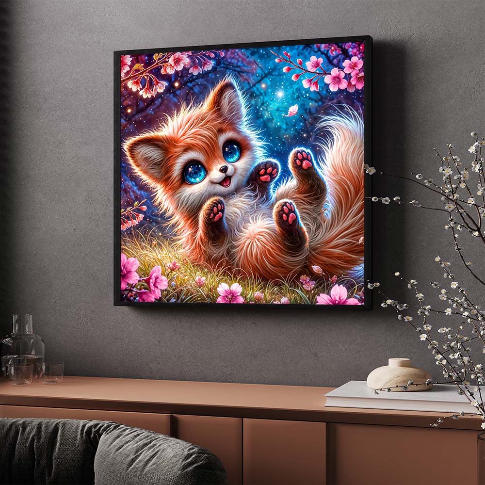 5D Diamond Painting – Lumi im Kirschblütentraum Unique-Diamond