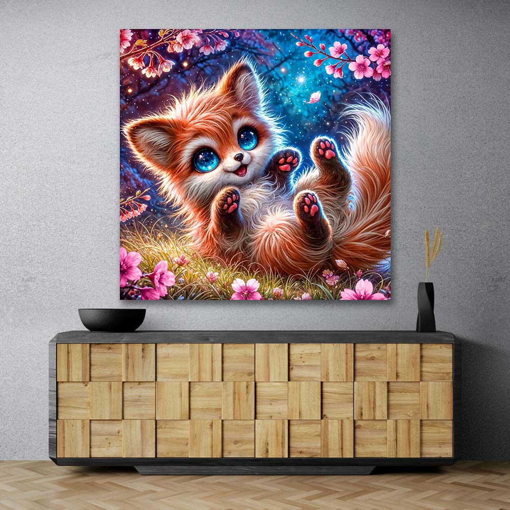 5D Diamond Painting – Lumi im Kirschblütentraum Unique-Diamond