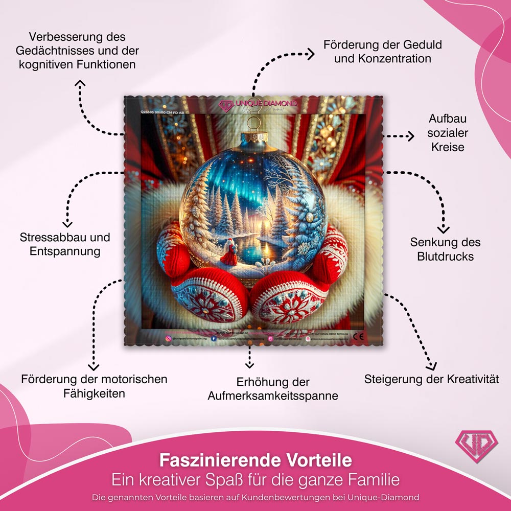 5D Diamond Painting – Magie der Weihnachtskugel Unique-Diamond