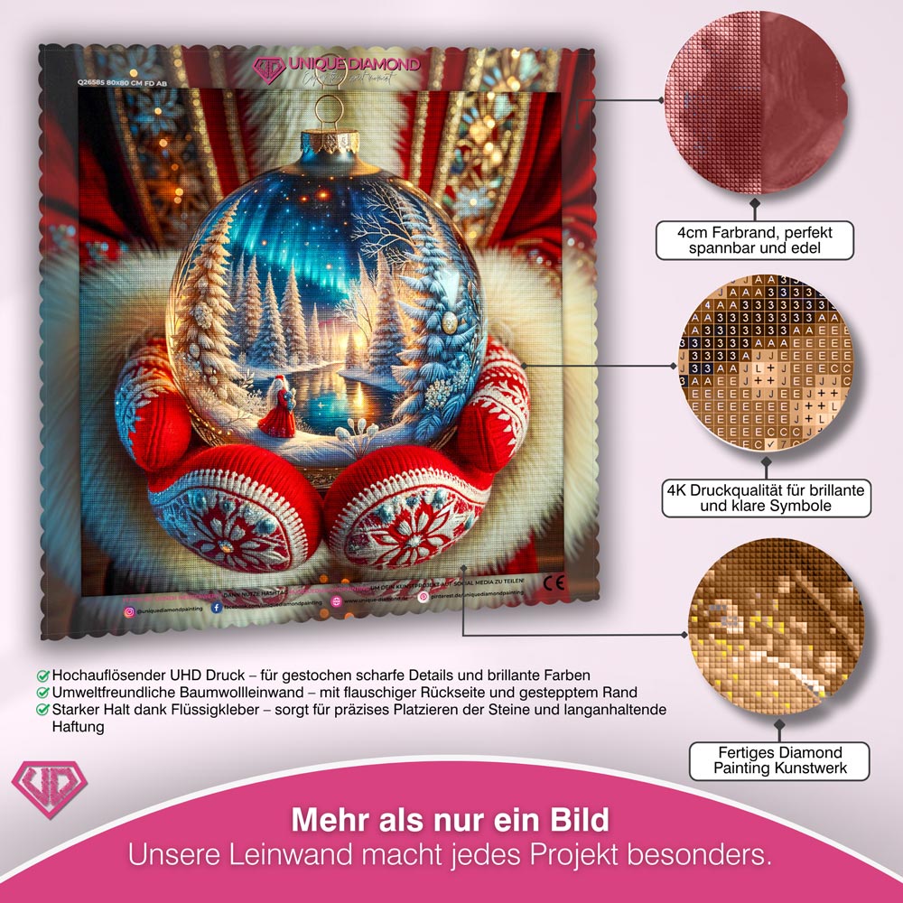 5D Diamond Painting – Magie der Weihnachtskugel Unique-Diamond