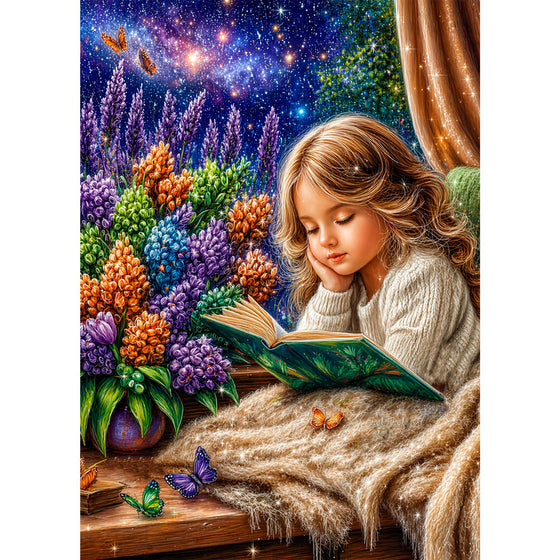 5D Diamond Painting – Magische Lesestunde, Unique-Diamond