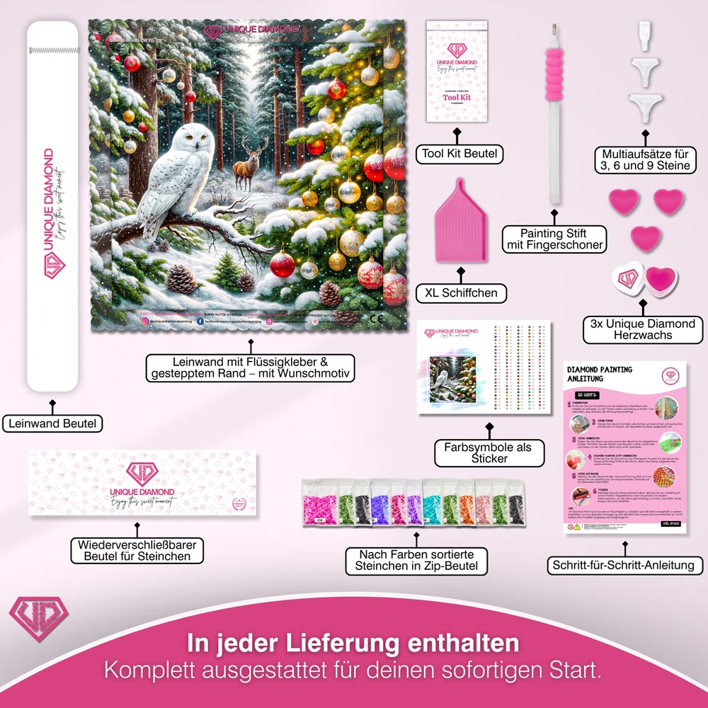 5D Diamond Painting – Magischer Winterwald, Unique-Diamond