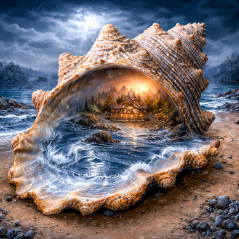 5D Diamond Painting – Magisches Tor der Ozeanseele, Unique-Diamond