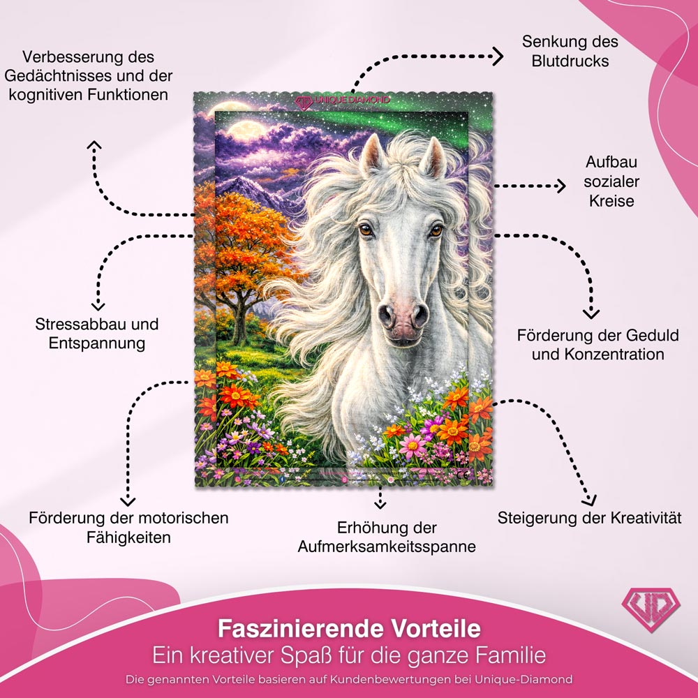 5D Diamond Painting – Majestic White Horse