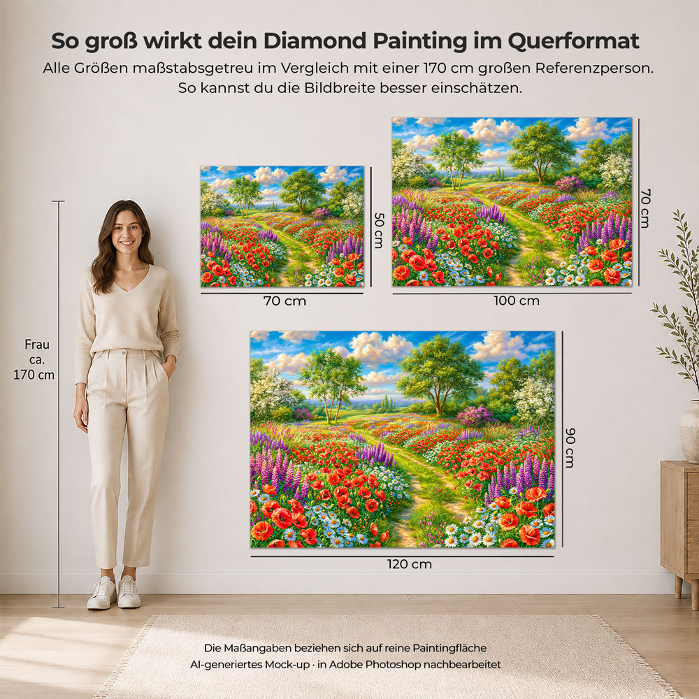 5D Diamond Painting – Maries blühender Sommerpfad