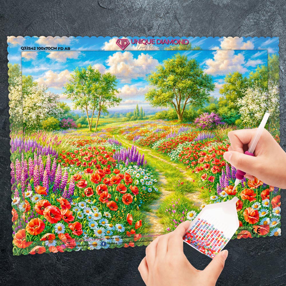 5D Diamond Painting – Maries blühender Sommerpfad
