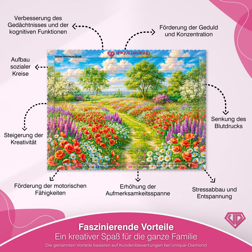 5D Diamond Painting – Maries blühender Sommerpfad