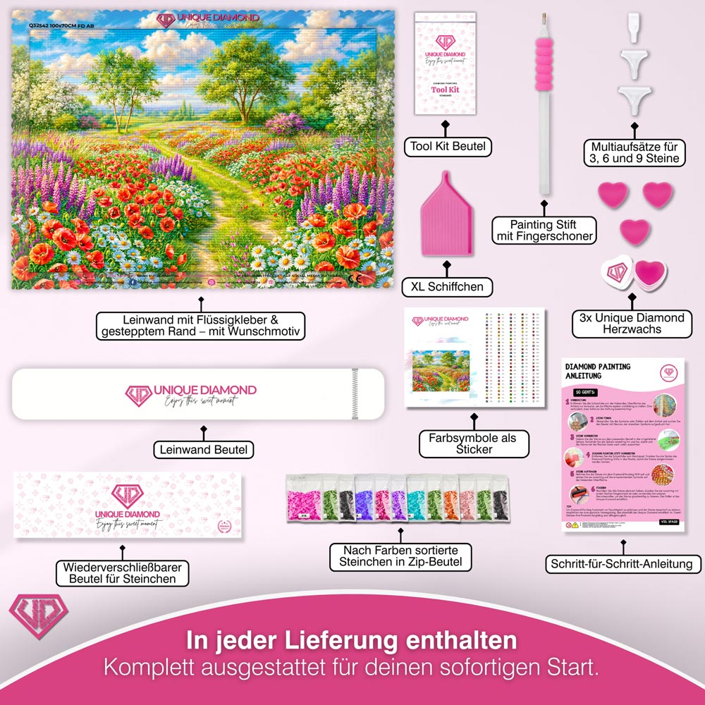 5D Diamond Painting – Maries blühender Sommerpfad