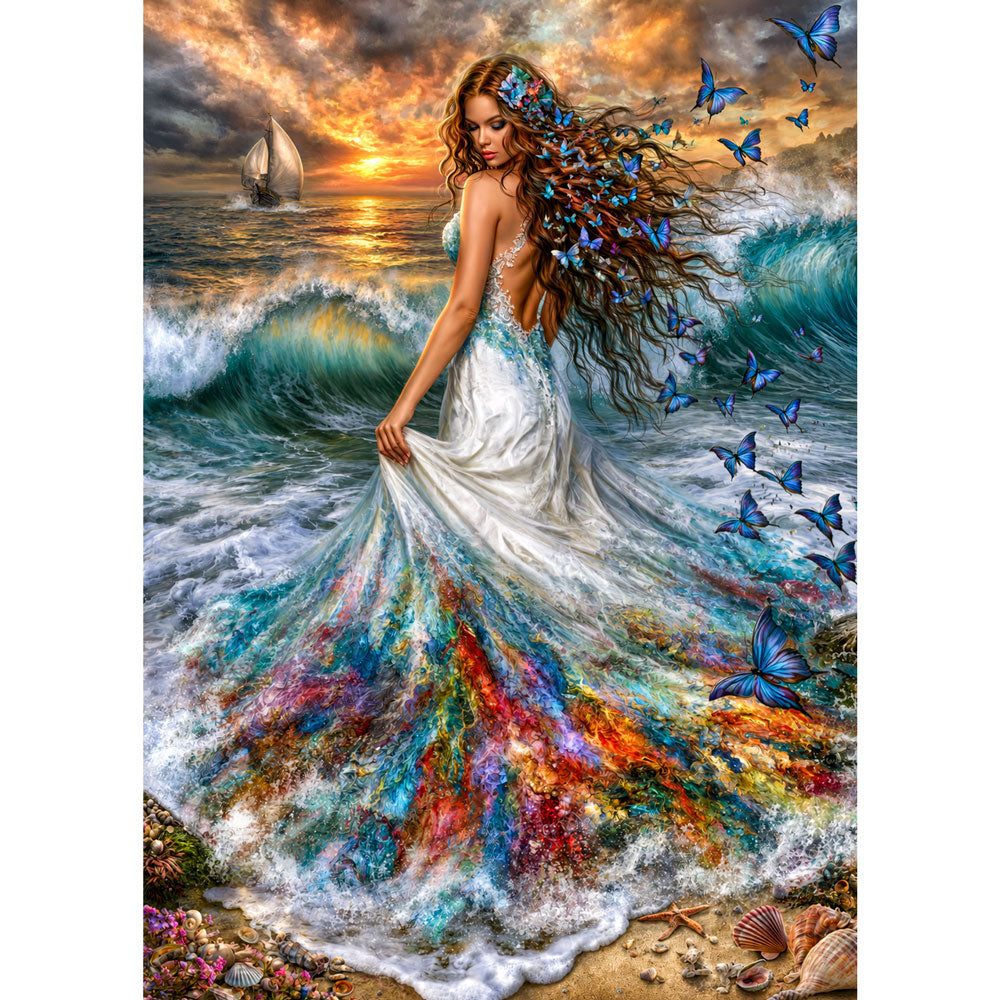 5D Diamond Painting – Meereszauber im Schmetterlingswind | Unique Diamond