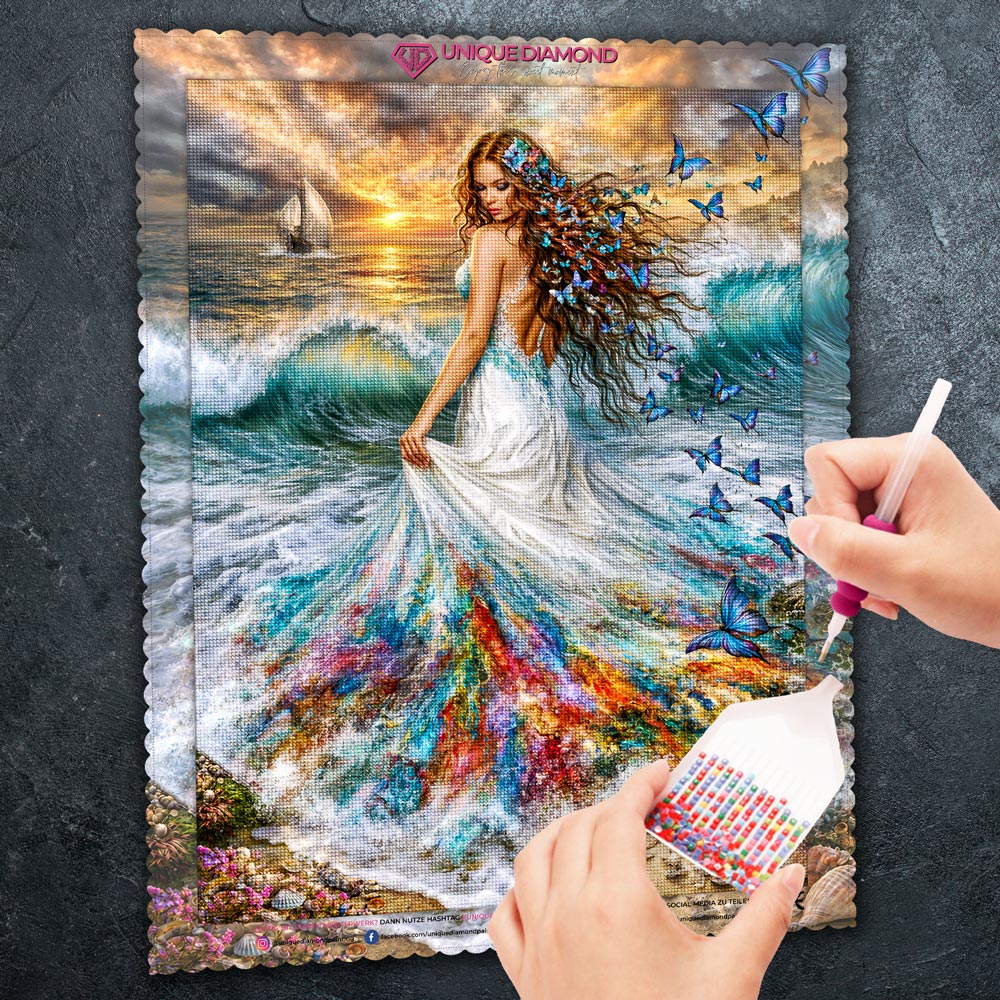 5D Diamond Painting – Meereszauber im Schmetterlingswind