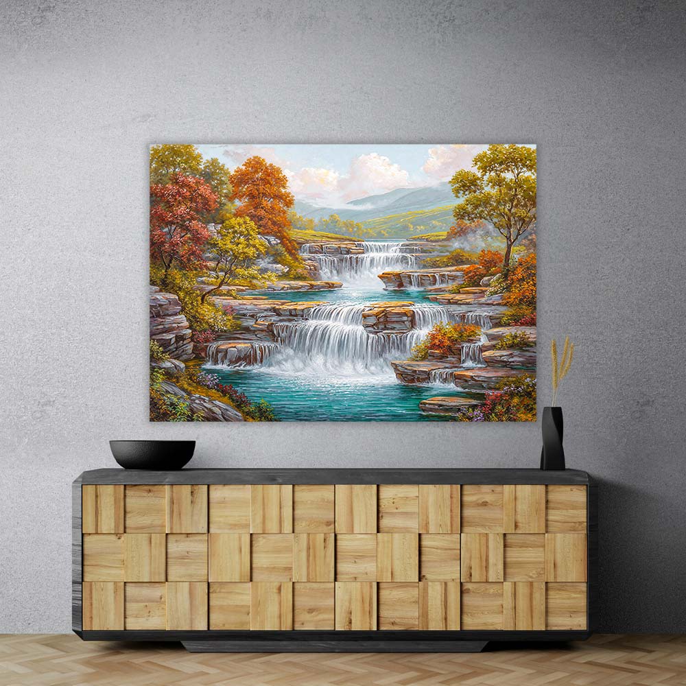 5D Diamond Painting – Melodie der fallenden Wasser, Unique-Diamond