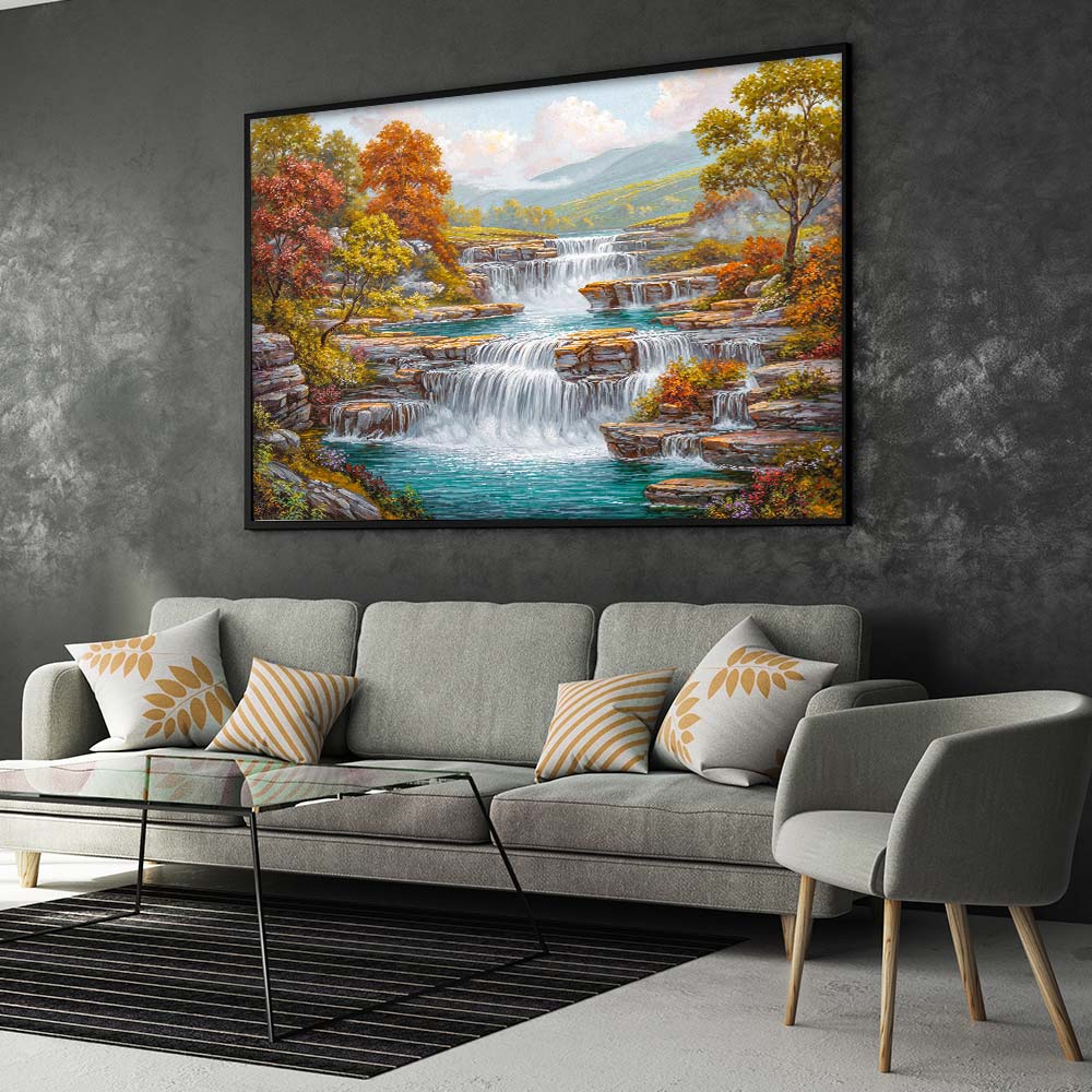 5D Diamond Painting – Melodie der fallenden Wasser, Unique-Diamond