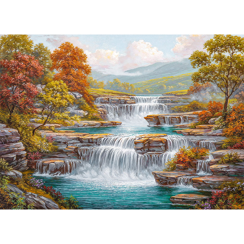 5D Diamond Painting – Melodie der fallenden Wasser, Unique-Diamond