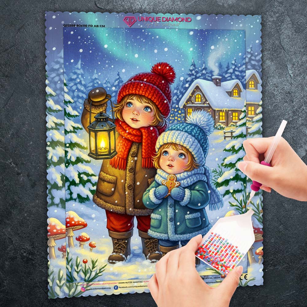 5D Diamond Painting – Mia und Lenny im Lichterzauber