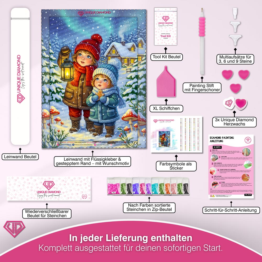 5D Diamond Painting – Mia und Lenny im Lichterzauber