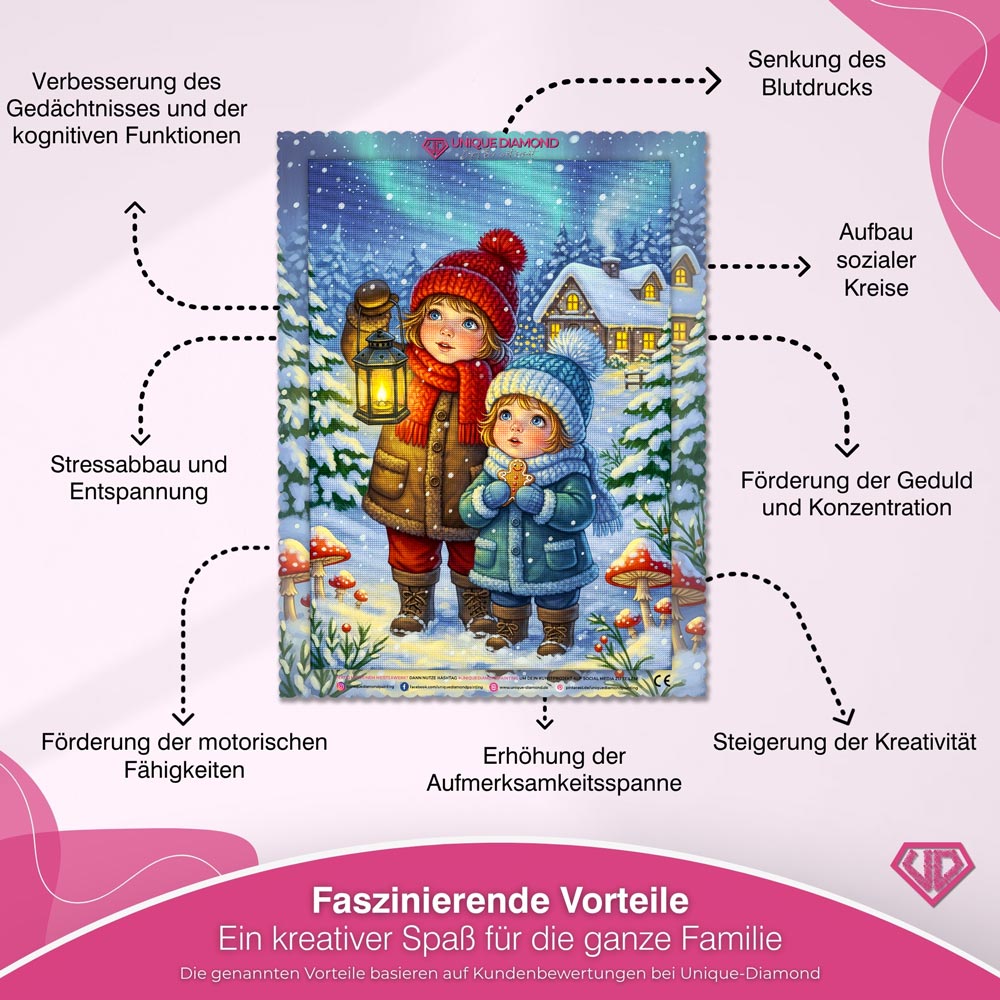 5D Diamond Painting – Mia und Lenny im Lichterzauber