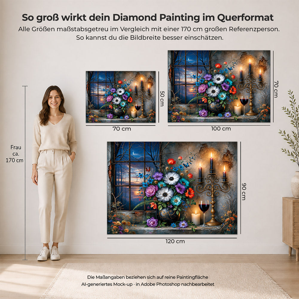 5D Diamond Painting – Midnight Candle Garden