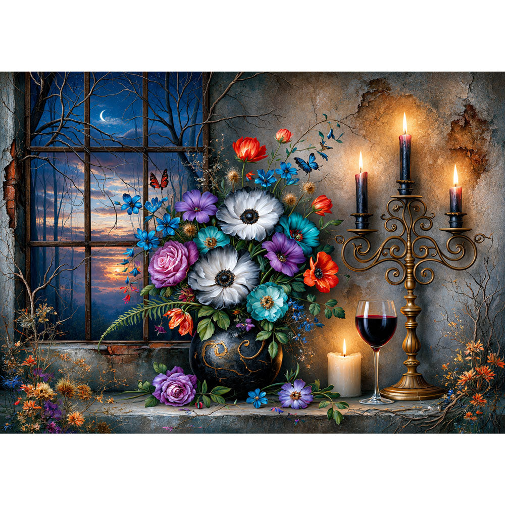 5D Diamond Painting – Midnight Candle Garden | Unique Diamond