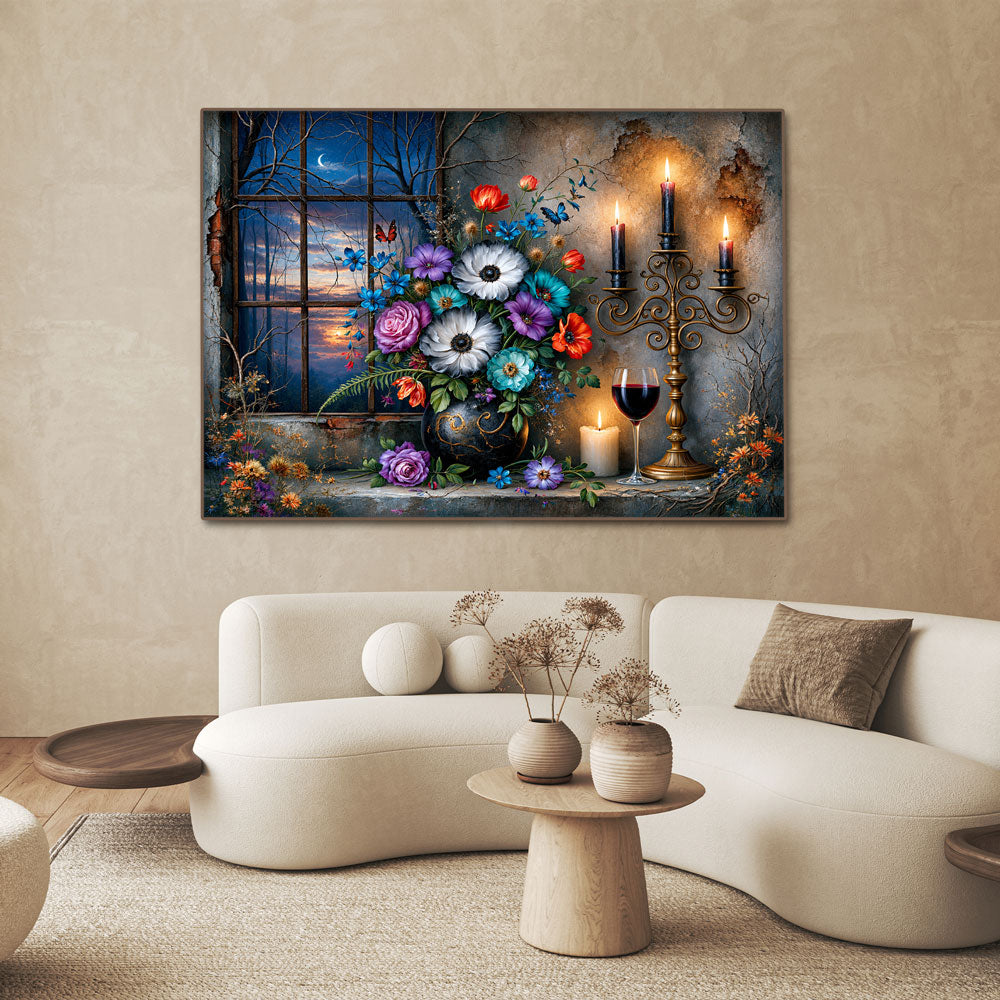 5D Diamond Painting – Midnight Candle Garden