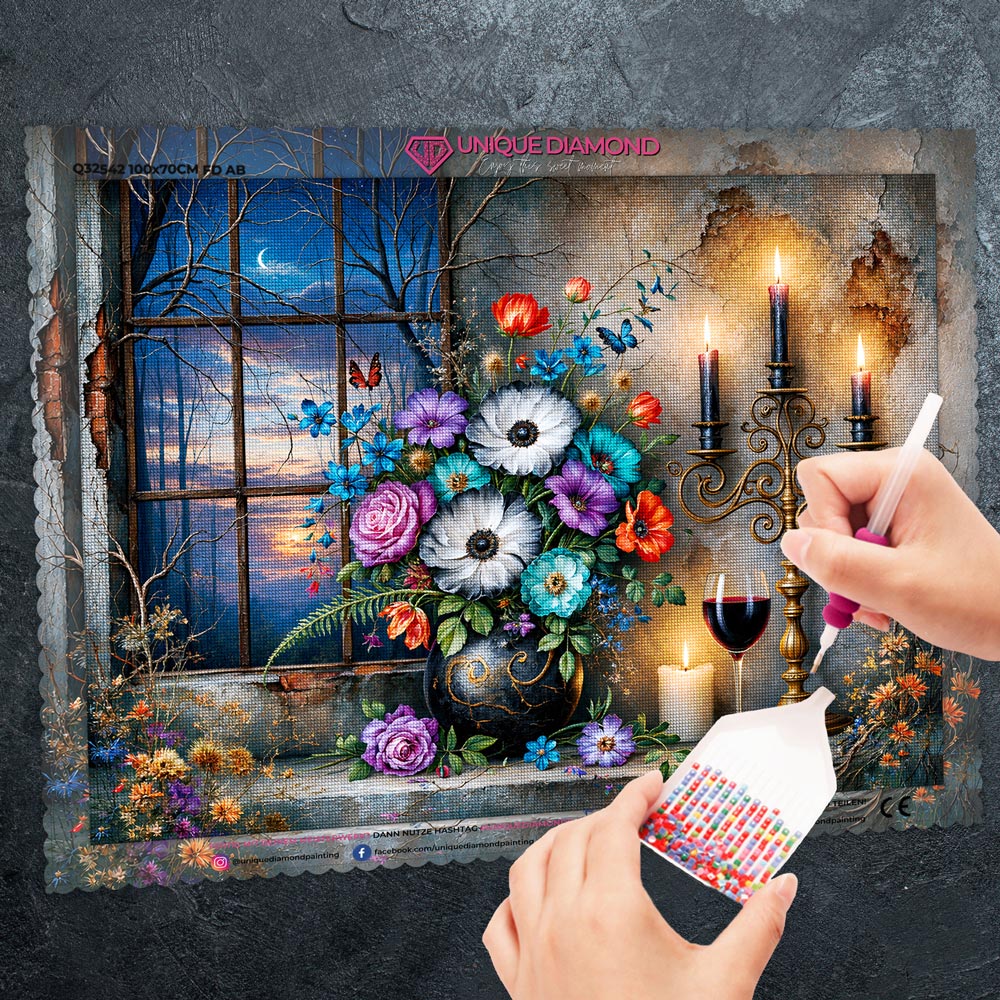 5D Diamond Painting – Midnight Candle Garden