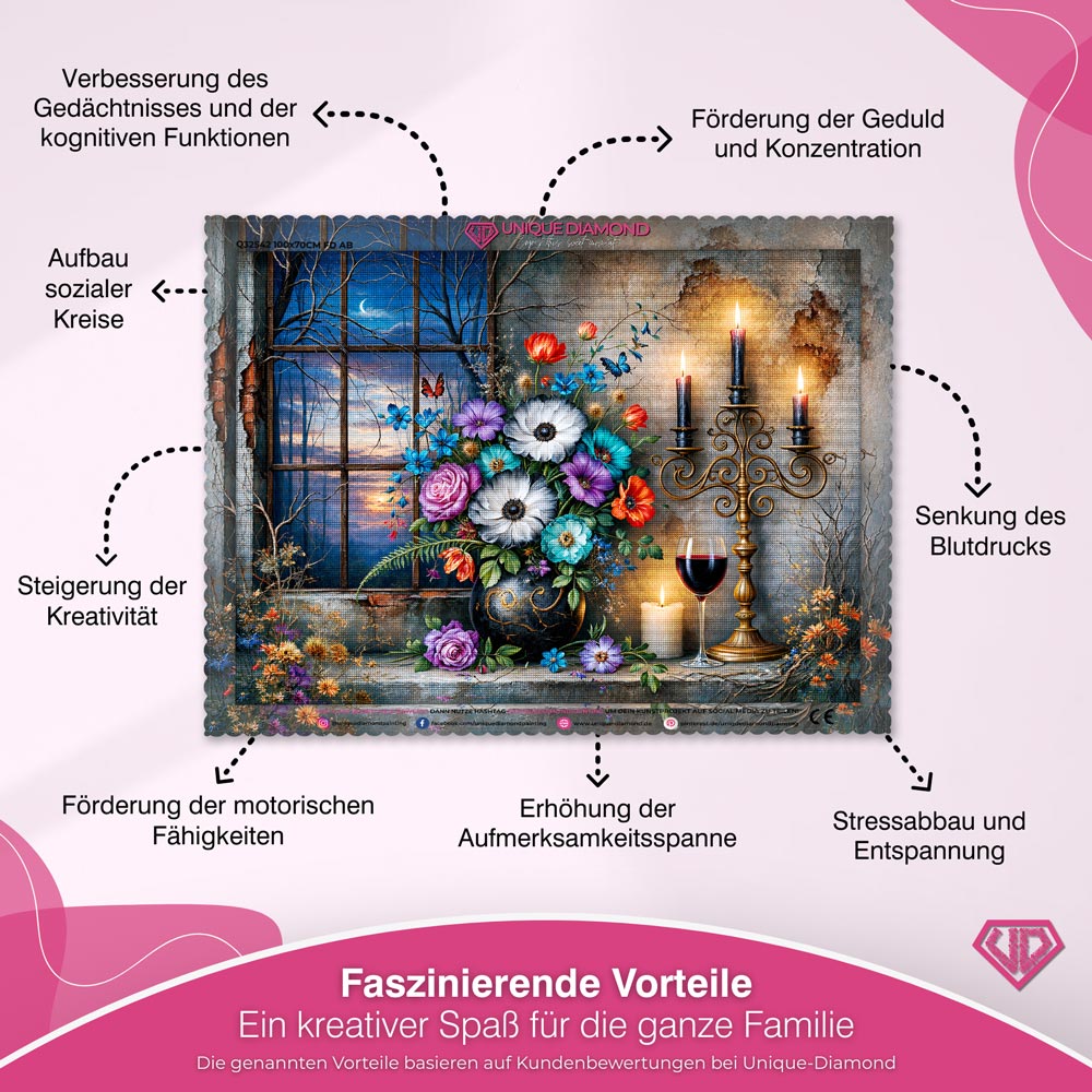 5D Diamond Painting – Midnight Candle Garden
