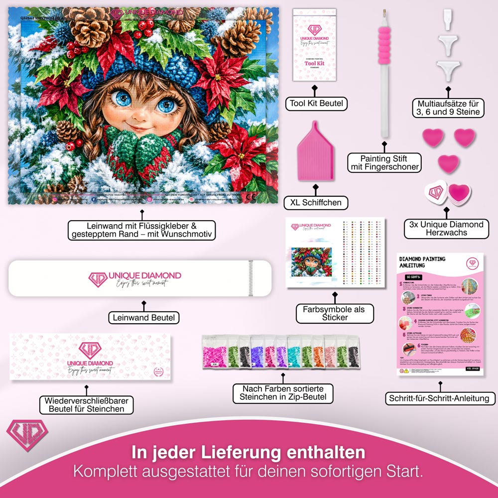 5D Diamond Painting – Mila im Weihnachtszauber