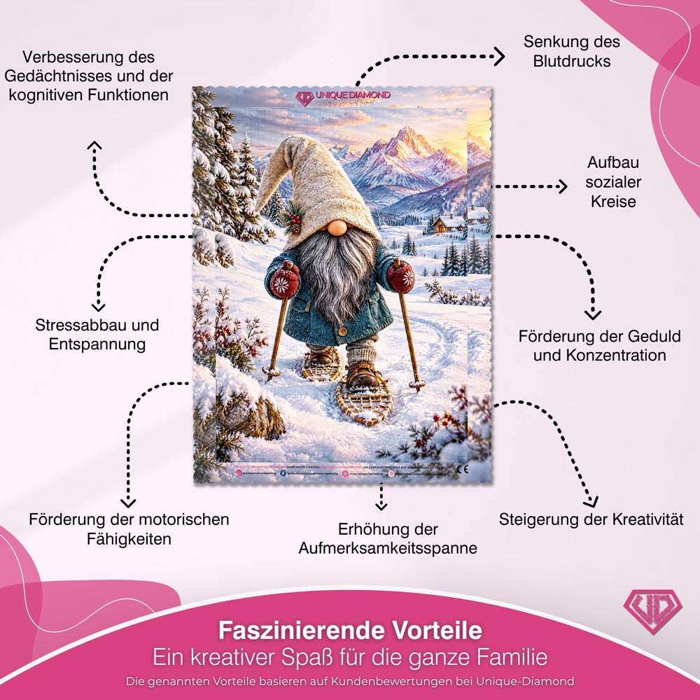 5D Diamond Painting – Mit Schneeschuhen ins Wichtelglück