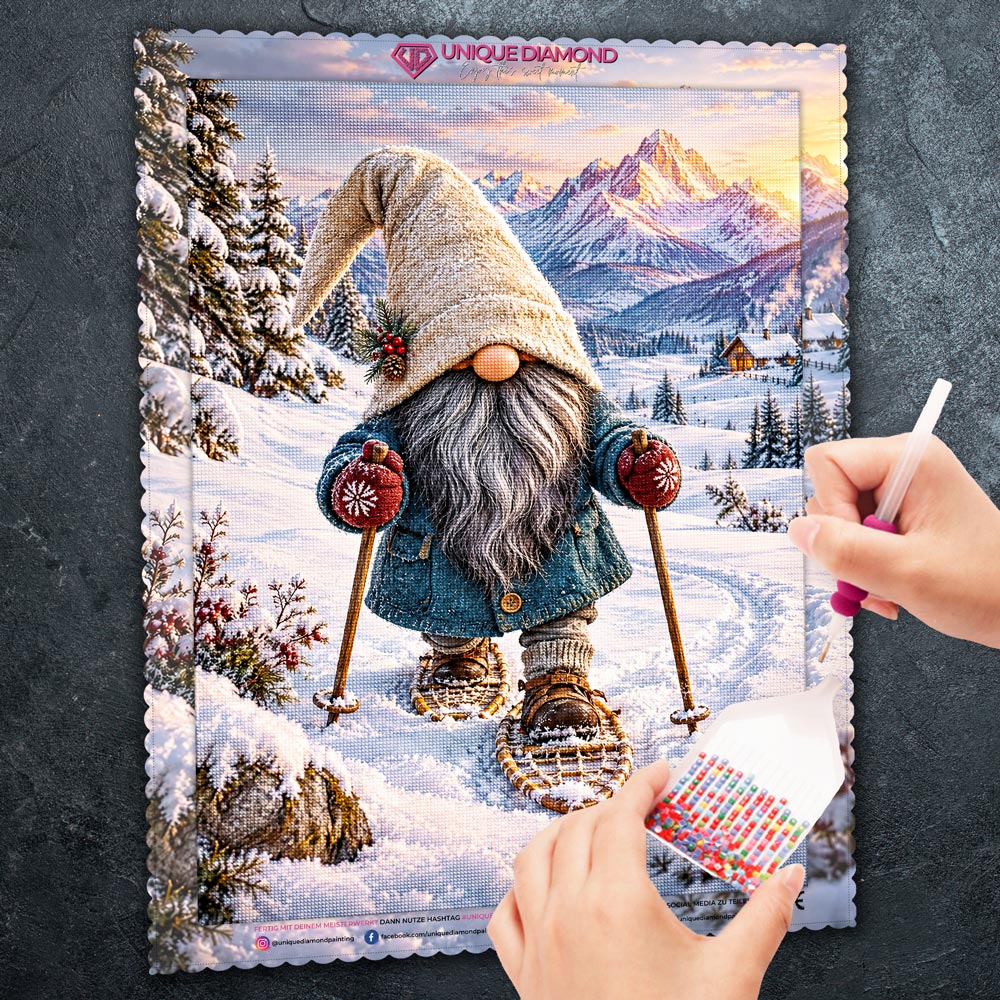 5D Diamond Painting – Mit Schneeschuhen ins Wichtelglück