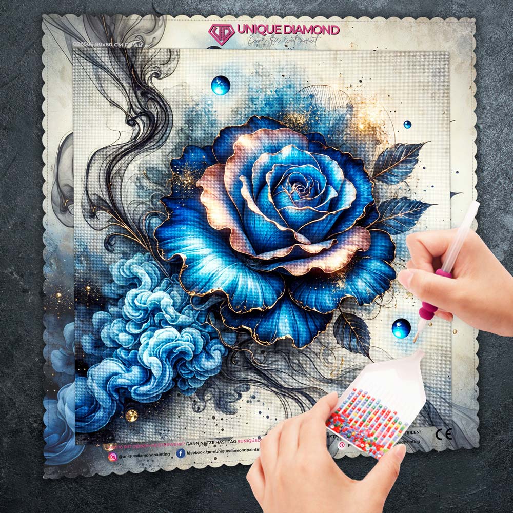 5D Diamond Painting – Mitternachtsrose der Stille Unique-Diamond