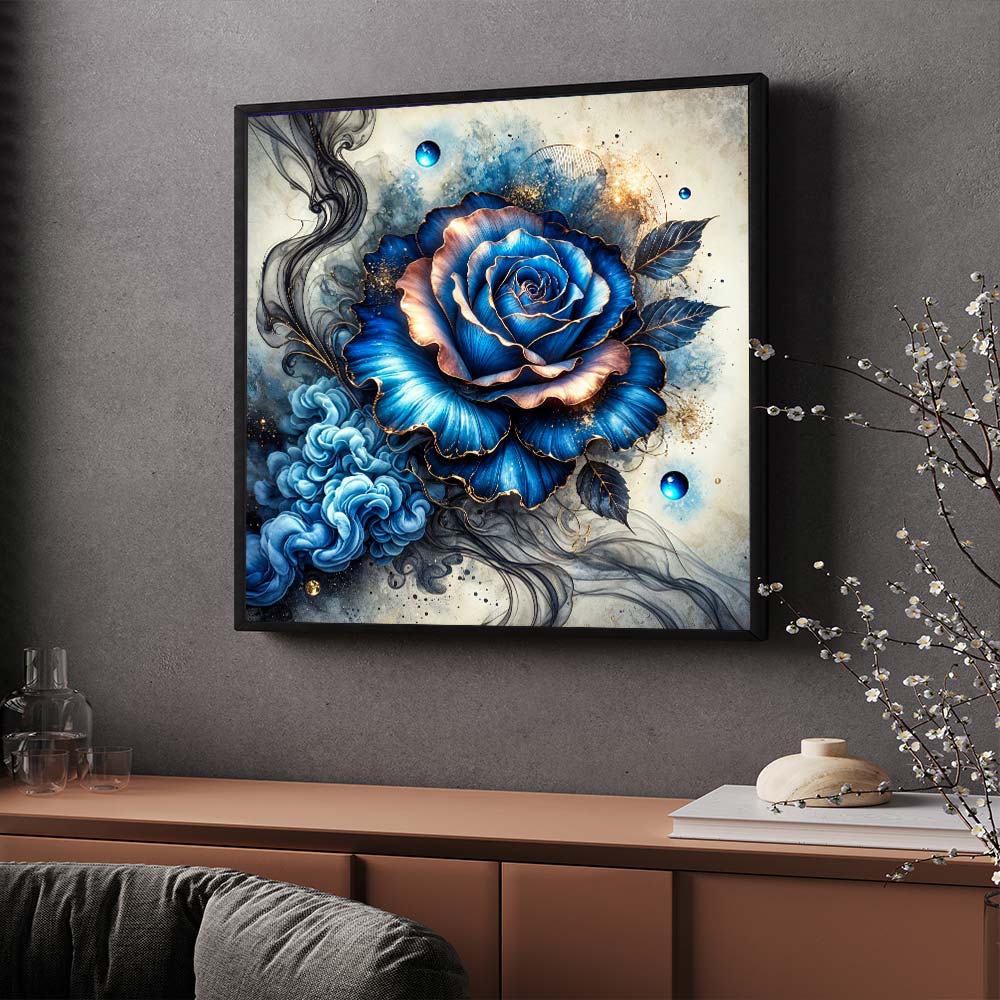 5D Diamond Painting – Mitternachtsrose der Stille Unique-Diamond