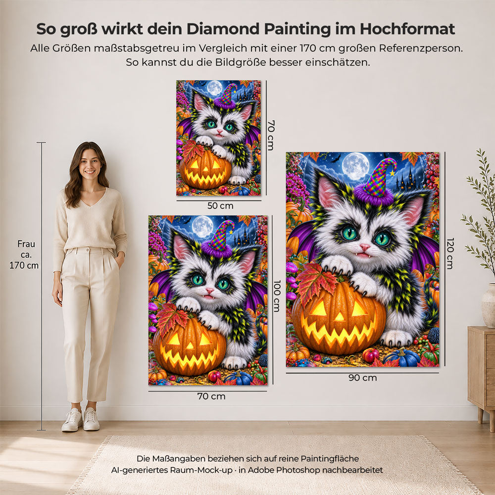 5D Diamond Painting – Mondnacht der kleinen Flederkatze