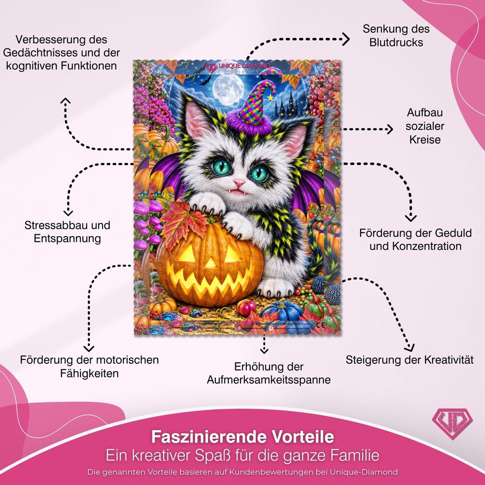 5D Diamond Painting – Mondnacht der kleinen Flederkatze