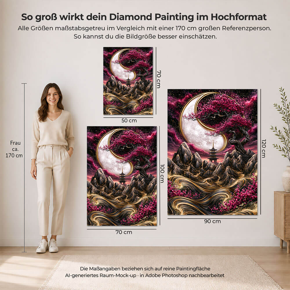 5D Diamond Painting – Mondtempel der Kirschblüten