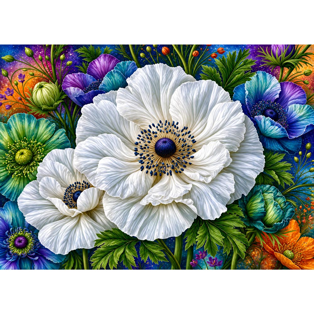 5D Diamond Painting – Moonlight Ivory Garden | Unique Diamond