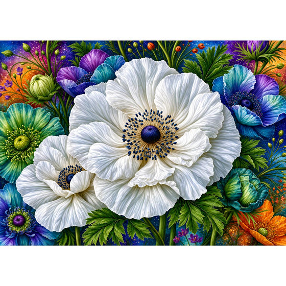 5D Diamond Painting – Moonlight Ivory Garden | Unique Diamond