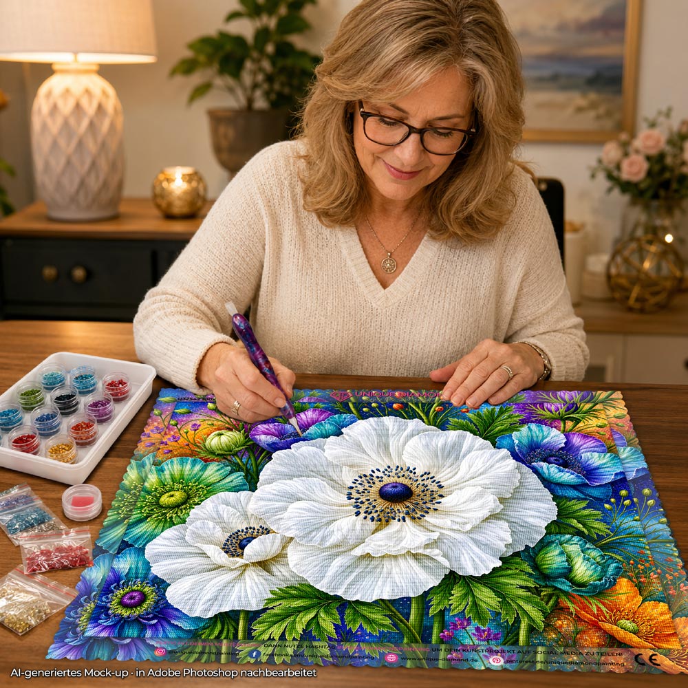 5D Diamond Painting – Moonlight Ivory Garden
