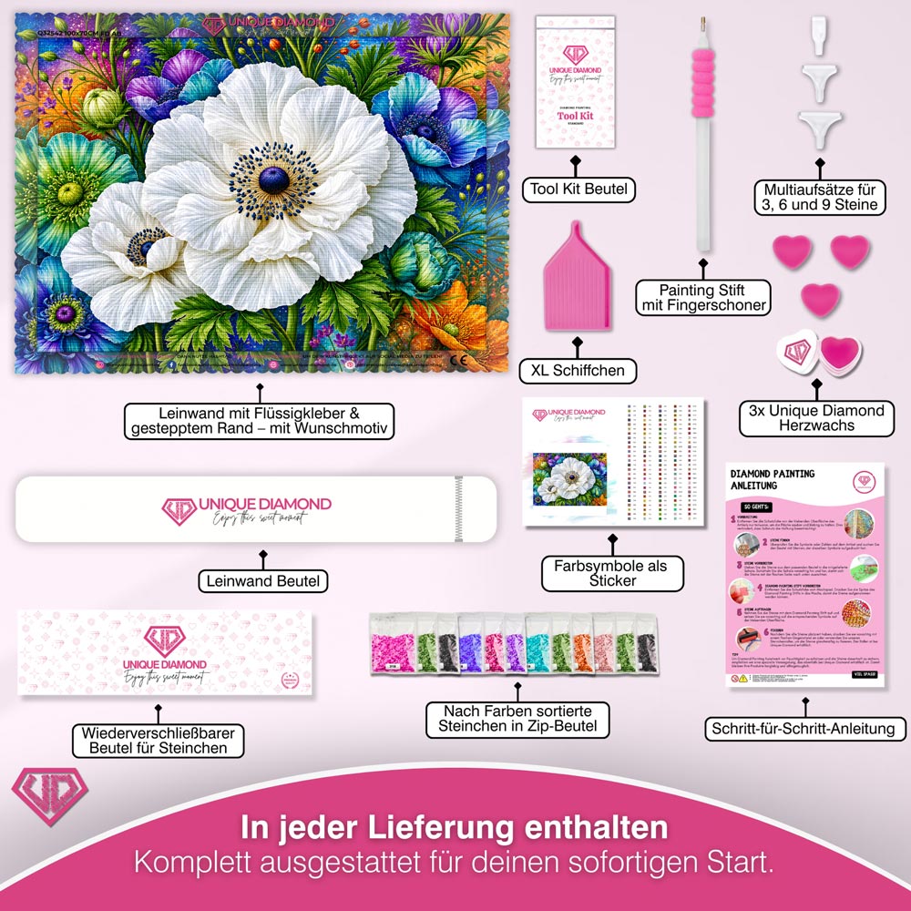 5D Diamond Painting – Moonlight Ivory Garden