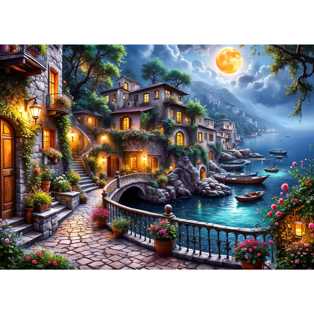 5D Diamond Painting – Moonlight by the Sea Unique-Diamond