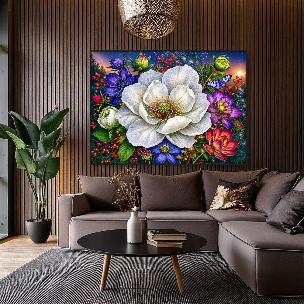 5D Diamond Painting – Moonlit Blossom Garden