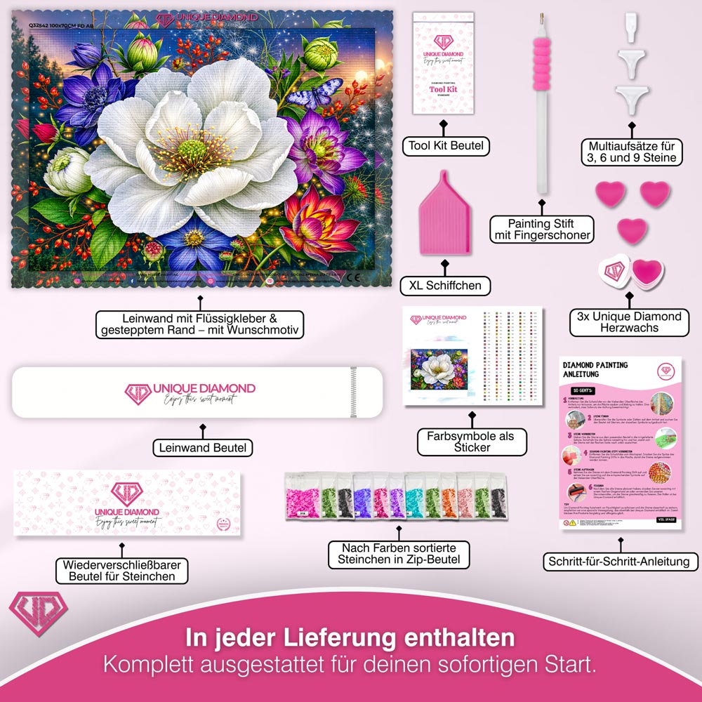 5D Diamond Painting – Moonlit Blossom Garden