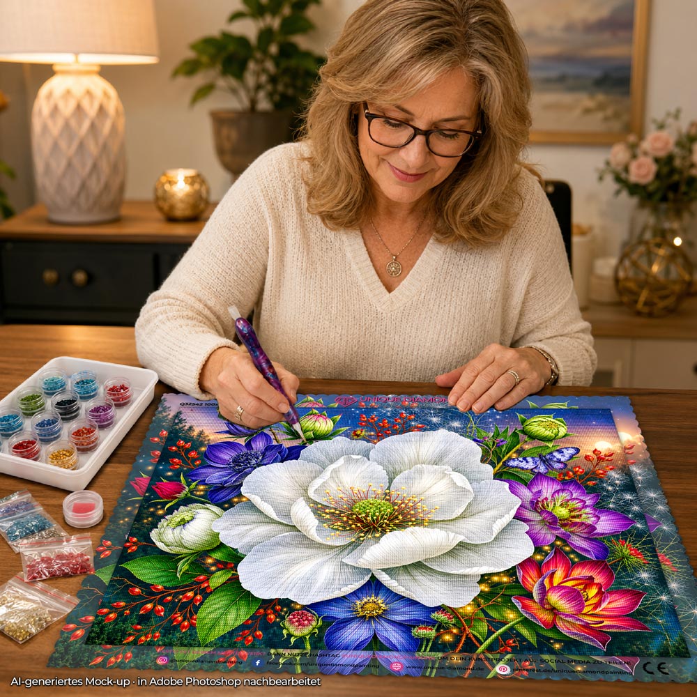 5D Diamond Painting – Moonlit Blossom Garden